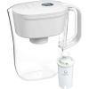 6 Cup Denali Water Filter Pitcher with 1 Brita Standard Filter, Bright White