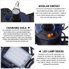 1pc Solar Garage Light, USB Charging Ceiling Light With 5 Deformable Panels For Home Shed Barn Emergency SOS Hiking Tent Indoor Outdoor