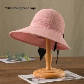 Wide Brim Sun Visor Crochet Picnic Hat Beach UV Protection Scallop Cap For Outdoor; Women's Hat & Caps (Color: 5# Light Pink)