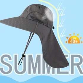 New Outdoor Bucket Hat Men's And Women's Summer Sunscreen Quick-drying Hat UV Protection Sunshade Breathable Fishing Hat Mountaineering Hat (Color: navy blue)