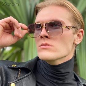 Fashion Square Sunglasses Women Double Bean Glasses Retro Sunglass Men Luxury Designer Eyewear UV400 Sun Glass Gradient Shades (Lens Color: tea)