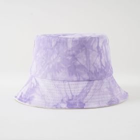 New tie-dye fisherman hat fashion men's and women's basin hat sunshade outdoor hat men's and women's leisure fisherman hat (Color: Violets)