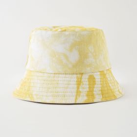 New tie-dye fisherman hat fashion men's and women's basin hat sunshade outdoor hat men's and women's leisure fisherman hat (Color: YELLOW)