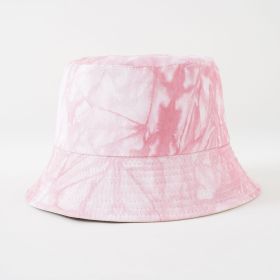 New tie-dye fisherman hat fashion men's and women's basin hat sunshade outdoor hat men's and women's leisure fisherman hat (Color: Pink)