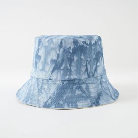 New tie-dye fisherman hat fashion men's and women's basin hat sunshade outdoor hat men's and women's leisure fisherman hat (Color: Ink Blue)