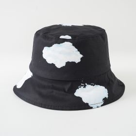 Korean version of the cloud fisherman hat travel sunshade sun hat cute sky leisure outdoor sun fisherman hat (Color: Black)