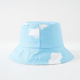 Korean version of the cloud fisherman hat travel sunshade sun hat cute sky leisure outdoor sun fisherman hat (Color: sky blue)