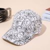 New baseball hats for men and women in spring and summer abstract character printing sun hats outdoor travel sunshade caps