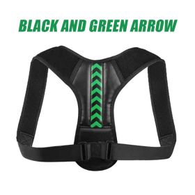 Back Orthotics With Adult Prevention Of Hunchback Open Shoulder Sitting Adjustable Clavicle Fixation Orthotics (Color: black green)