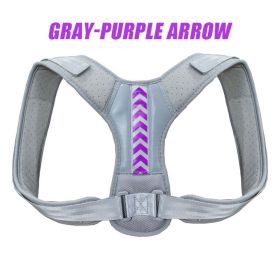 Back Orthotics With Adult Prevention Of Hunchback Open Shoulder Sitting Adjustable Clavicle Fixation Orthotics (Color: gray purple)