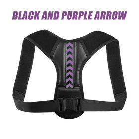 Back Orthotics With Adult Prevention Of Hunchback Open Shoulder Sitting Adjustable Clavicle Fixation Orthotics (Color: black purple)