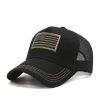 Fashion Tactical Hip Hop American Flag Military Sport Outdoor Peaked Caps Unisex Mesh Embroidered Casual Adjustable Hats