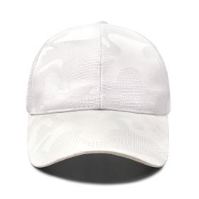 Female Ponytail Baseball Cap Shade Sun Hat Print Pattern Cap Summer for Outdoor Sports (Color: White)