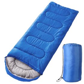 Camping Sleeping Bags for Adults Teens Moisture-Proof Hiking Sleep Bag with Carry Bag for Spring Autumn Winter Seasons (Color: Royal blue)