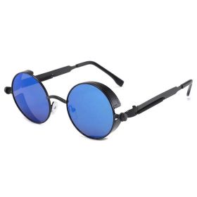 Classic Gothic Steampunk Sunglasses Luxury Brand Designer High Quality Men and Women Retro Round Metal Frame Sunglasses UV400 (Lenses Color: COLOR-18)