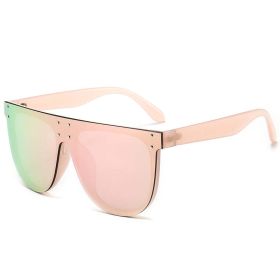 Silver Mirror womens sunglasses brand designer Vintage Sun Glasses Men Luxury Oversized Square Shades UV400 Glam Big Eyewear (Lenses Color: C2 pink pink leg)