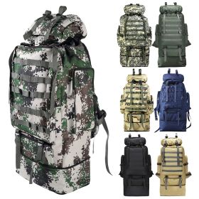 100L Large Military Camping Backpack Waterproof Camo Hiking Travel Tactical Bag (Color: brown)