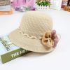 Women Sun Hat; Flower Decor Easter Elegant Straw Hat Outdoor Sunscreen Foldable Vacation Beach Bucket Hats