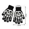 Halloween Supplies Luminous Gloves for Winter Hand Warmer Non Slip Horror Hand Bone Skull Grimace Mitten Unisex Keep Warm Gloves