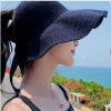 Wide Brim Sun Visor Crochet Picnic Hat Beach UV Protection Scallop Cap For Outdoor; Women's Hat & Caps