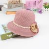 Women Sun Hat; Flower Decor Easter Elegant Straw Hat Outdoor Sunscreen Foldable Vacation Beach Bucket Hats