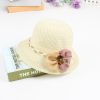 Women Sun Hat; Flower Decor Easter Elegant Straw Hat Outdoor Sunscreen Foldable Vacation Beach Bucket Hats