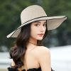 Wide Brim Sunscreen Visor Hat Solid Color Breathable Straw Hat; Women Outdoor Travel Cool Beach Hat; Versatile Elegant Accessories